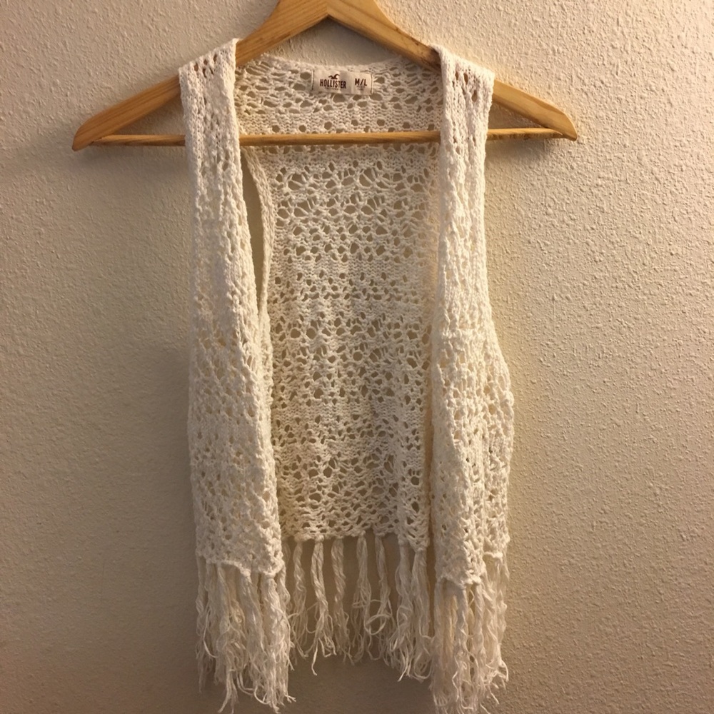 Hollister Crochet Fringe Vest